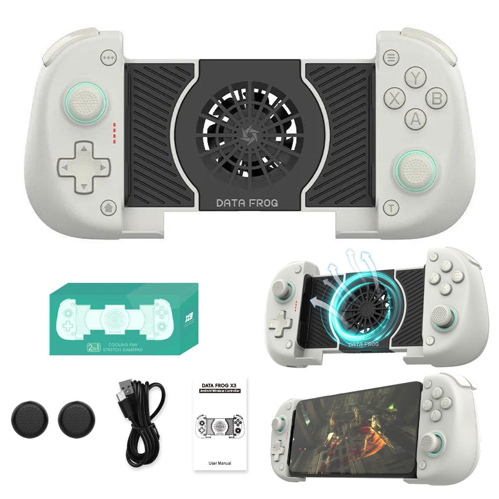 Manette de Jeu DATA FROG X3 Bluetooth avec Ventilateur de Refroidissement pour Smartphone