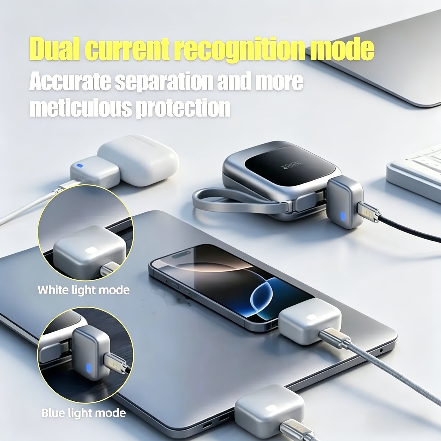 Protecteur de Câble Intelligent USB-C avec Éjection Automatique Anti-Surcharge