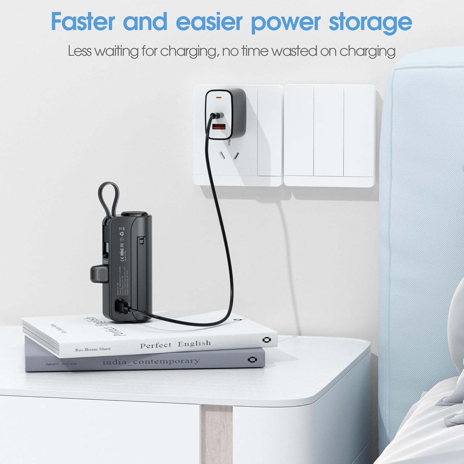 Mini Power Bank Portable Anker 5000mAh avec Connecteur Direct