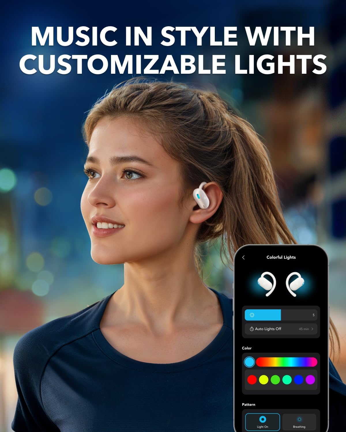 Écouteurs Open-Ear Soundcore by Anker V20i – Crochets Ajustables, Autonomie 36H et LED