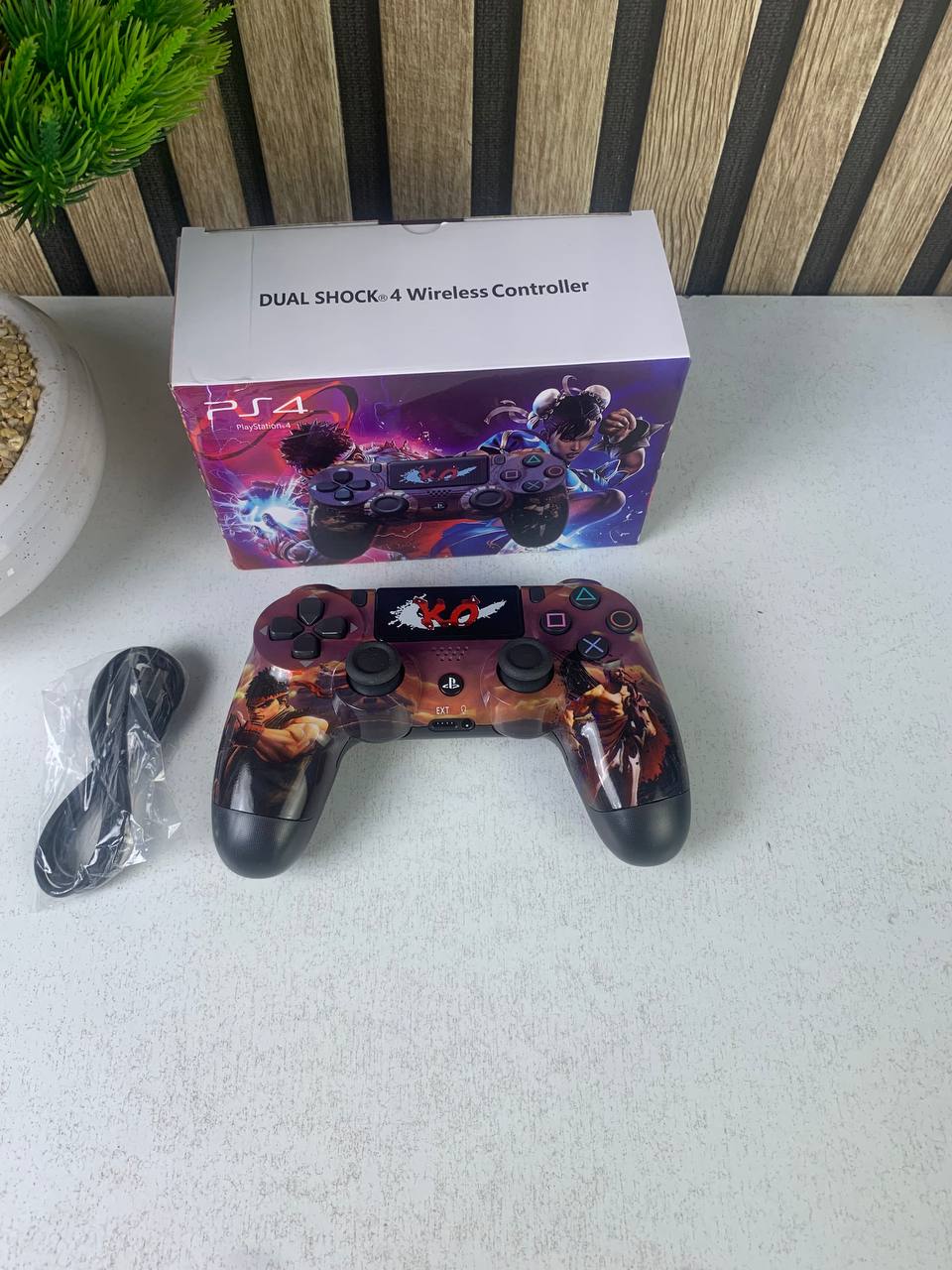 Manette Sans Fil Sony DualShock 4 pour PS4 (High Copy) – Édition Street Fighter V2