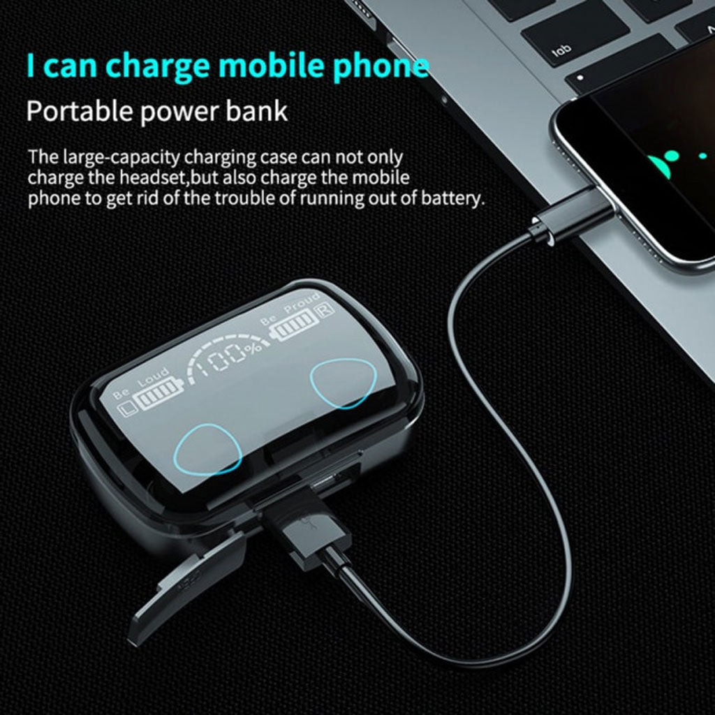 Écouteurs Sans Fil M10 Stéréo Bluetooth 5.1 avec Powerbank Intégré