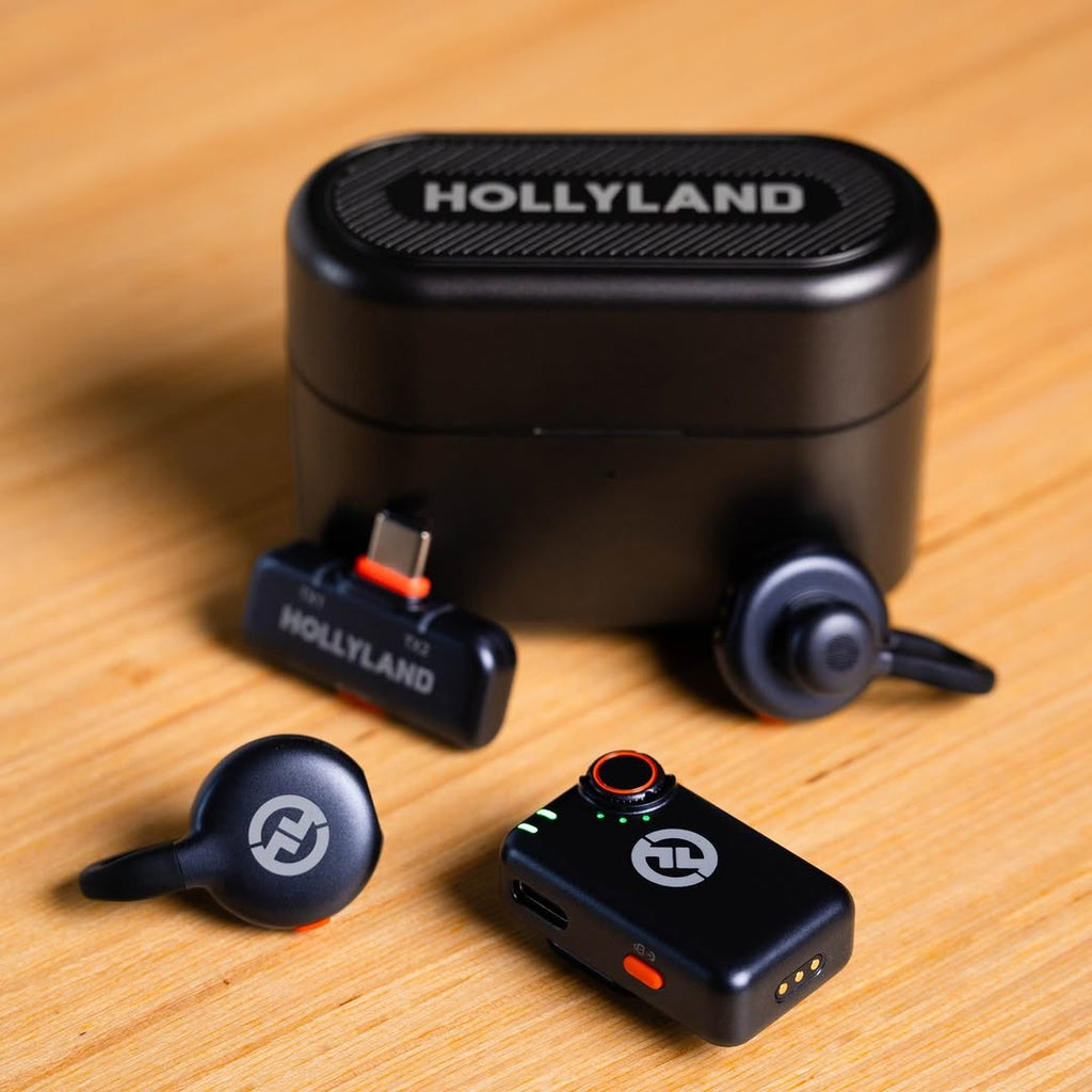 Microphone Cravate Sans Fil Hollyland Lark M2S Combo – Récepteur Caméra et USB-C