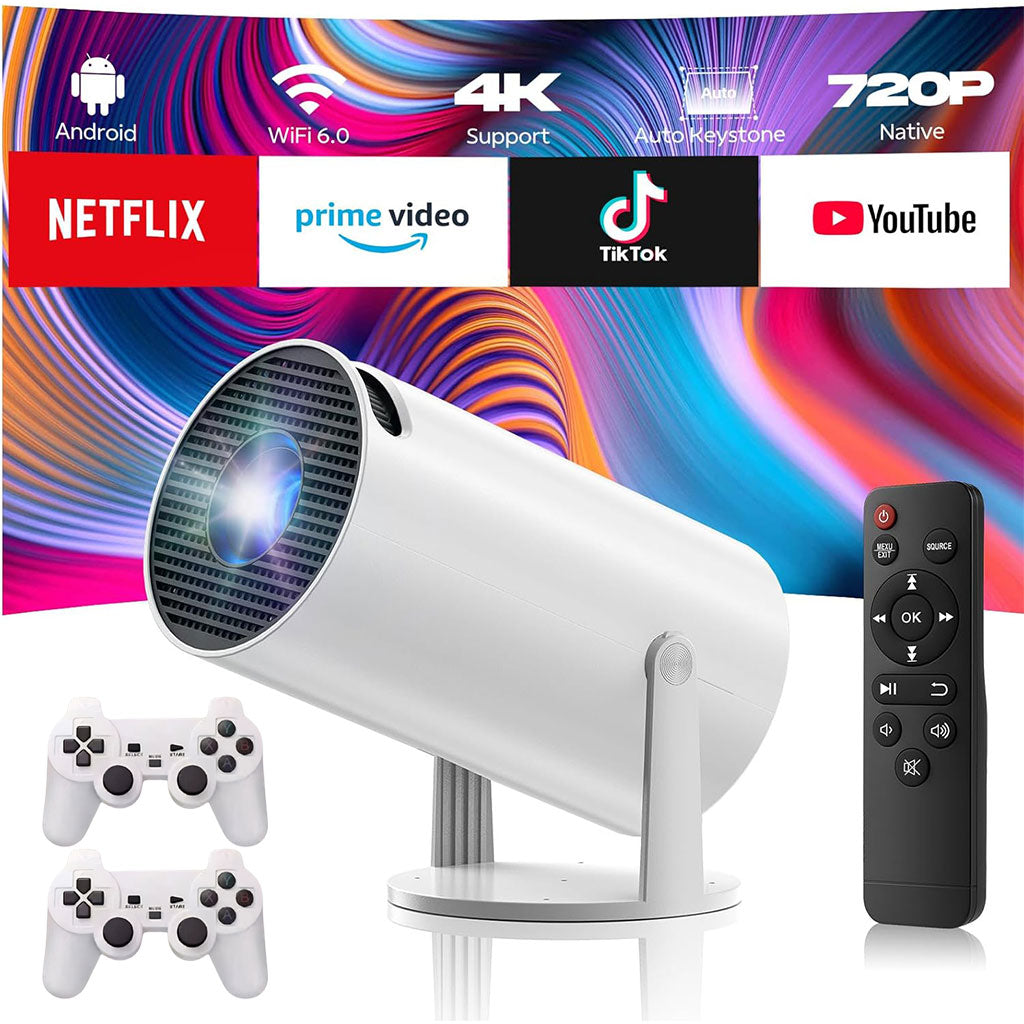 Console de Jeux Rétro avec Projecteur Intelligent – Android 11, 64GB, 2 Manettes