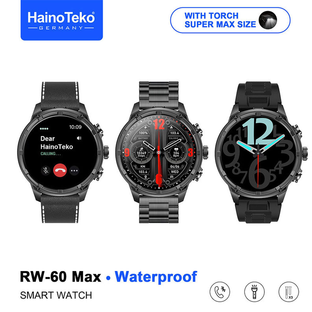 Montre Connectée Haino Teko RW-60 Max avec Lampe Torche et 3 Bracelets