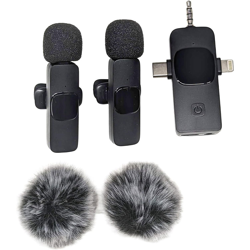 Microphone Cravate Sans Fil 3 en 1 – Plug & Play avec Réduction de Bruit Intelligente