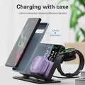 Station de Charge Sans Fil 4 en 1 avec Réveil Digital Intégré