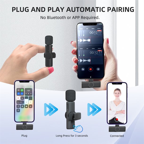 Microphone Cravate Sans Fil K11 – Compatible Android et iPhone
