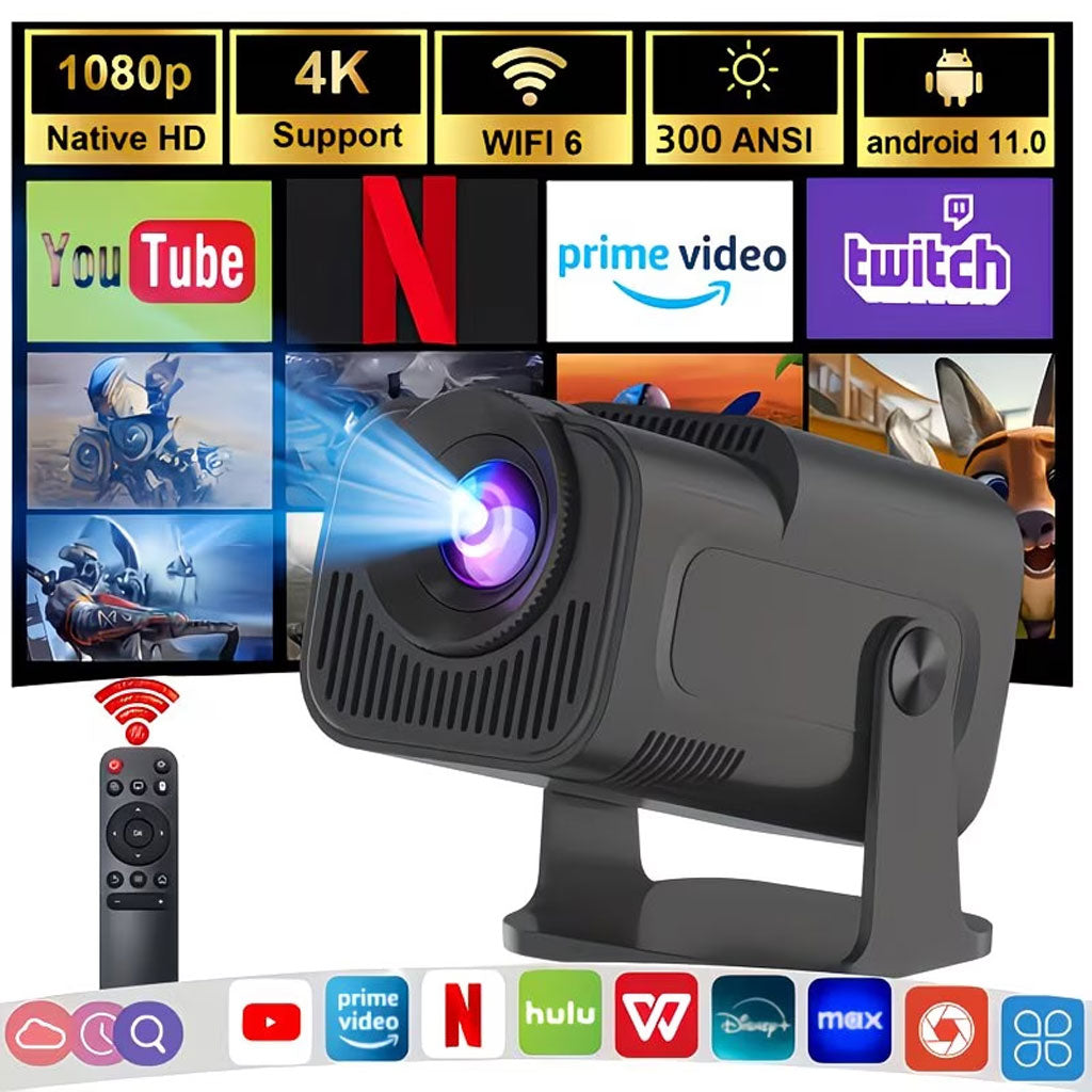 Projecteur Portable HY320 Full HD – Android 11, WiFi 6 et Bluetooth 5.0